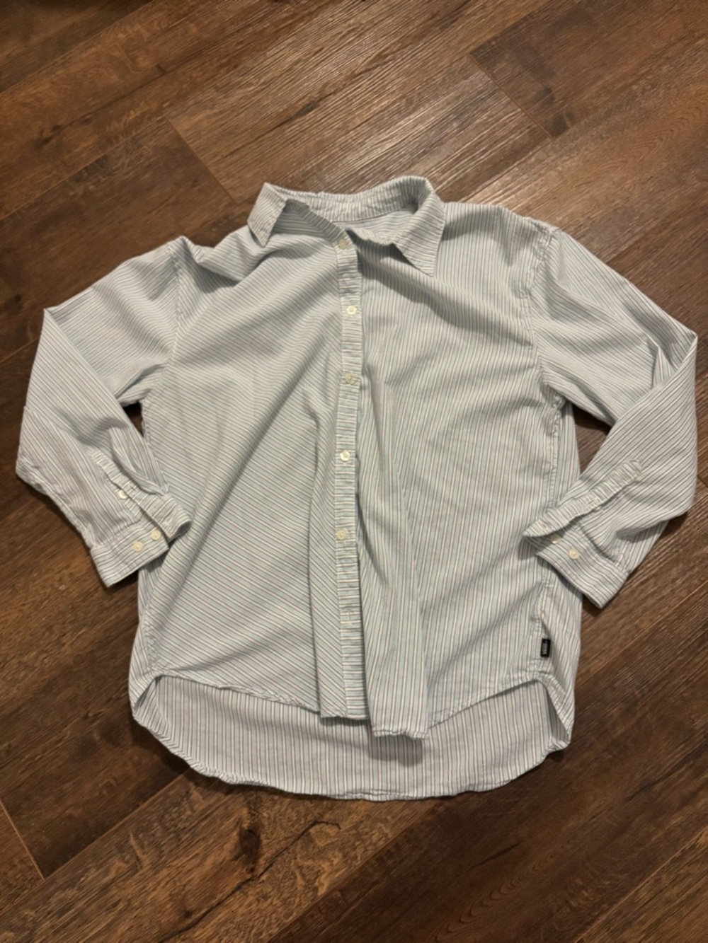 Vans Light Blue Striped Long Sleeve Button Up Mens Size M